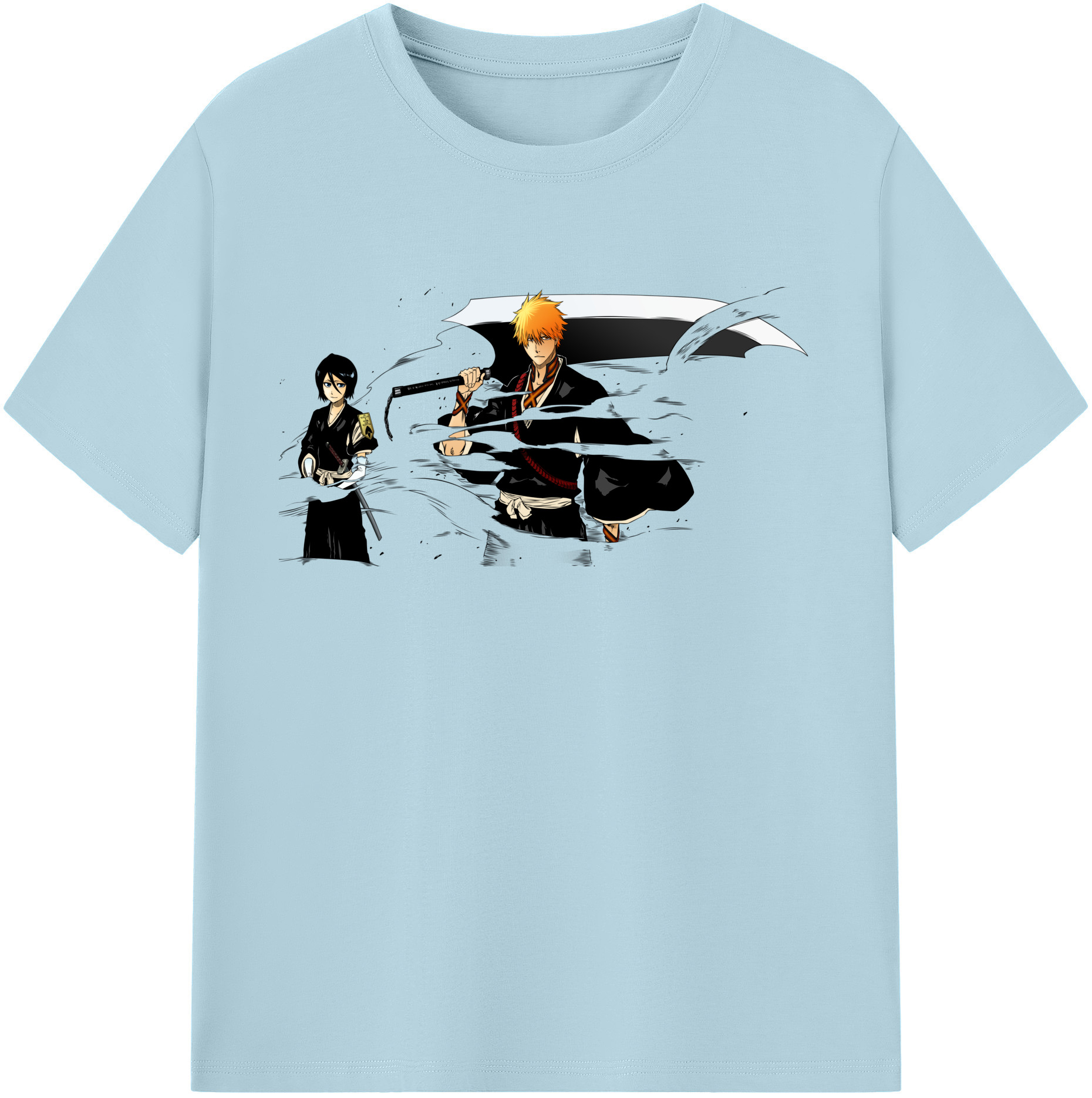（画像用） ブリーチ 黒崎一護（くろさき いちご）BLEACH Kurosaki Ichigo 綿100％半袖Tシャツ（フロントプリント）